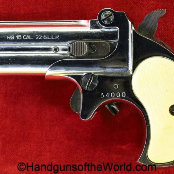 Rohm, RG-15, .22s,l,lr, Over/Under, Derringer, .22, short, long, .22lr, 22lr, 22, RG, 15, RG15, RG 15, German, Germany, handgun, collectible, nickel