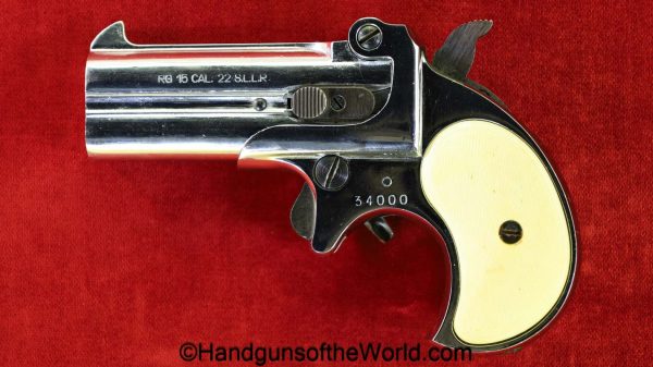 Rohm, RG-15, .22s,l,lr, Over/Under, Derringer, .22, short, long, .22lr, 22lr, 22, RG, 15, RG15, RG 15, German, Germany, handgun, collectible, nickel