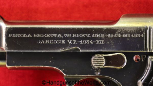 Beretta, 1934, 7.65mm, Transition, Dated, 1934, 1935, handgun, pistol, C&R, collectible, Italy, Italian, Pocket, 32, .32, acp, auto, 7.65
