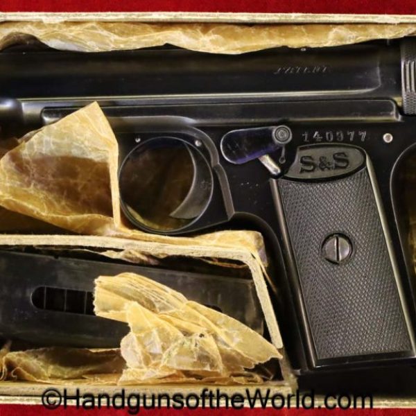 Sauer, 1913, 7.65mm, with Box, Boxed, German, Germany, handgun, pistol, C&R, collectible, pocket, 32, .32, acp, auto, 7.65, model, export, vintage