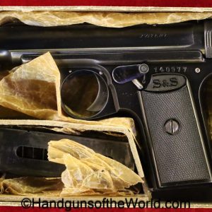 Sauer, 1913, 7.65mm, with Box, Boxed, German, Germany, handgun, pistol, C&R, collectible, pocket, 32, .32, acp, auto, 7.65, model, export, vintage