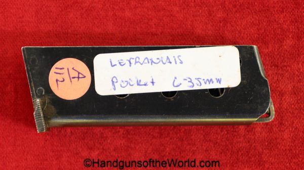 LeFrancais, Pocket, 6.35mm, Magazine-Clip, magazine, mag, clip, original, collectible, 6.35, 25, .25, acp, auto, French, France, VP, Vest Pocket