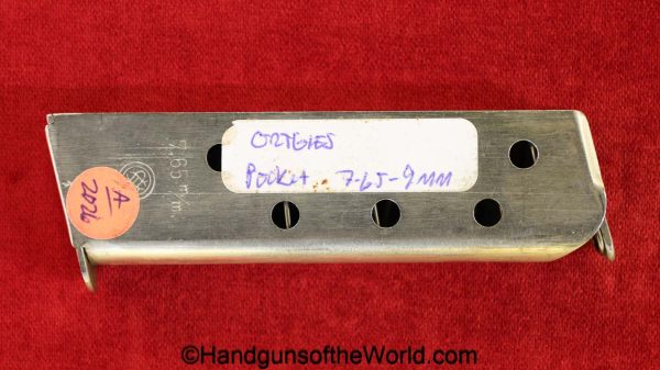 Ortgies, Pocket, 7.65mm, Magazine, Clip, Mag, Original, Collectible, 7.65, German, Germany, Handgun, Pistol, acp, auto, 32, .32, Hand gun, Vintage, 9mm, .380