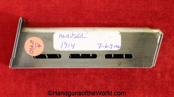 Mauser, 1914, 7.65mm, Magazine, Clip, Mag, Original, Collectible, German, Germany, Handgun, Pistol, 32, .32, Magazine-Clip, 7.65, acp, auto, hand gun
