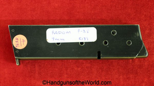 Radom, VIS, P-35, 9mm, E/189, Proofed, Magazine-Clip, E189, magazine, clip, mag, original, collectible, WWII, WW2, German, Germany, P35, P.35, P 35