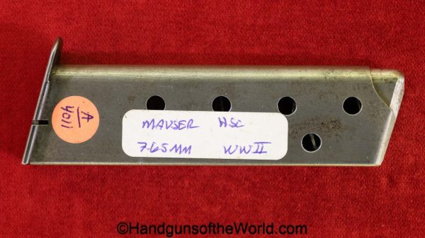 Mauser, HSc, 7.65mm, WWII, era, Magazine, Clip, Mag, Original, Collectible, WW2, Handgun, Pistol, German, Germany, Hand gun, 32, .32, acp, auto, 7.65