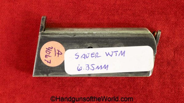 Sauer, WTM, 6.35mm, Magazine-Clip, magazine, mag, clip, original, collectible, German, Germany, 6.35, 25, .25, acp, auto, handgun, pistol, VP, Vest Pocket