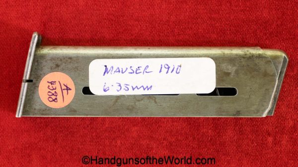 Mauser, 1910, 6.35mm, Magazine-Clip, Mag, Magazine, Clip, Original, Collectible, German, Germany, Handgun, Pistol, C&R, Collectible, 1910, 34, 6.35, 25