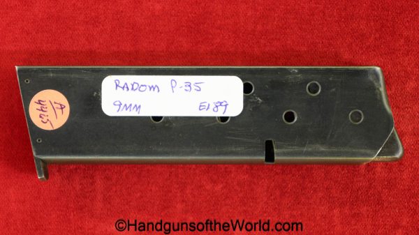 Radom, VIS, P-35, 9mm, E/189, Proofed, Magazine-Clip, E189, magazine, clip, mag, original, collectible, WWII, WW2, German, Germany, P35, P.35, P 35