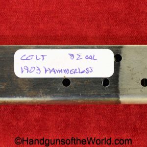 Colt, 1903, Hammerless, .32acp, Magazine, Clip, Mag, Original, Collectible, Pistol, Handgun, Pocket, 32, .32, acp, auto, 7.65, 7.65mm, Hand gun, USA