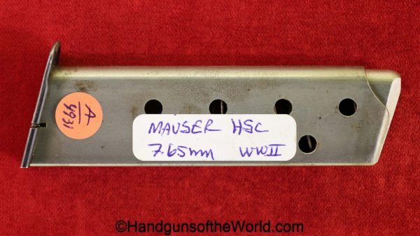 Mauser, HSc, 7.65mm, WWII, era, Magazine, Clip, Mag, Original, Collectible, WW2, Handgun, Pistol, German, Germany, Hand gun, 32, .32, acp, auto, 7.65
