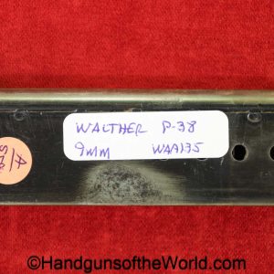 Walther, P-38, 9mm, Magazine, Clip, Mag, Original, Collectible, German, Germany, WWII, WW2, P38, P.38, P 38, Handgun, Pistol, WaA 135, WaA135, Hand gun