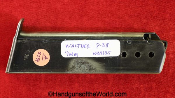 Walther, P-38, 9mm, Magazine, Clip, Mag, Original, Collectible, German, Germany, WWII, WW2, P38, P.38, P 38, Handgun, Pistol, WaA 135, WaA135, Hand gun