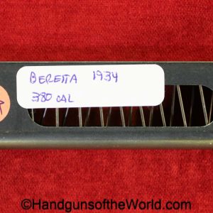Beretta, 1934, .380, Magazine, Clip, Mag, Original, Collectible, Handgun, Pistol, Italy, Italian, 380, acp, auto, Finger Extension, 9mm