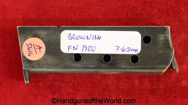 FN, 1900, Browning, 7.65mm, Magazine-Clip, Magazine, mag, clip, original, collectible, Belgian, Belgium, handgun, pistol, 7.65, 32, .32, acp, auto