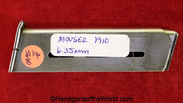 Mauser, 1910, 6.35mm, Magazine-Clip, Mag, Magazine, Clip, Original, Collectible, German, Germany, Handgun, Pistol, C&R, Collectible, 1910, 34, 6.35, 25