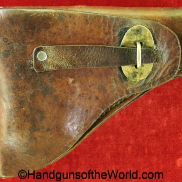 Browning, FN, 1906, Holster, Brown, leather, full flap, brass fittings, Unmarked, 1905, model, original, collectible, VP, Vest Pocket, period, vintage, real