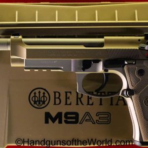 Beretta, M9A3, 9mm, Desert Sand, with Ammo Can Case, with Box, handgun, pistol, modern, collectible, M9, A3, Boxed, Cased, with Case, hand gun