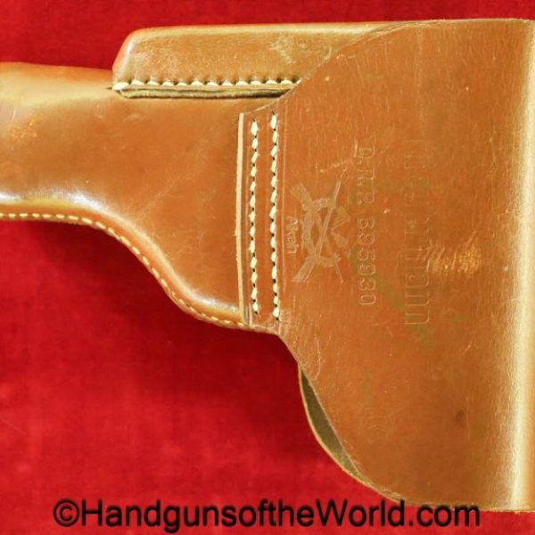 Mauser, 1934, Holster, Theuermann, Dropping Pattern, Mint, original, collectible, German, Germany, handgun, pistol, Brown, leather, Akah, WWII, WW2, Era