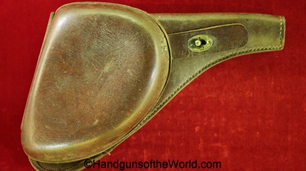 Steyr Mannlicher, 1905, Holster, brown, leather, clamshell, pattern, Unmarked, original, collectible, Steyr, Mannlicher, Model, Argentine, Argentina