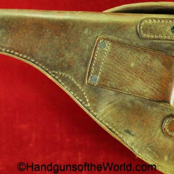 Steyr Mannlicher, 1905, Holster, brown, leather, clamshell, pattern, Unmarked, original, collectible, Steyr, Mannlicher, Model, Argentine, Argentina