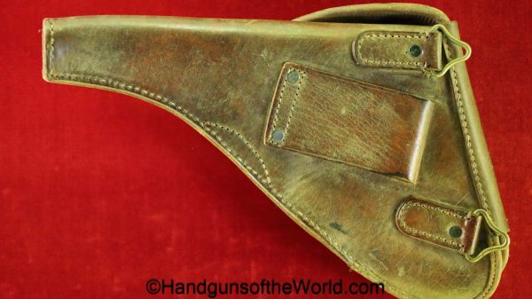Steyr Mannlicher, 1905, Holster, brown, leather, clamshell, pattern, Unmarked, original, collectible, Steyr, Mannlicher, Model, Argentine, Argentina