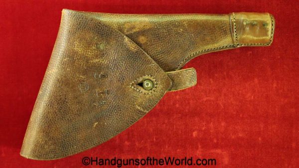 Swedish, 1887, Nagant, Revolver, Holster, original, collectible, Sweden, model, Brown, leather, pebble grain, T6, handgun, hand gun, vintage, real, old