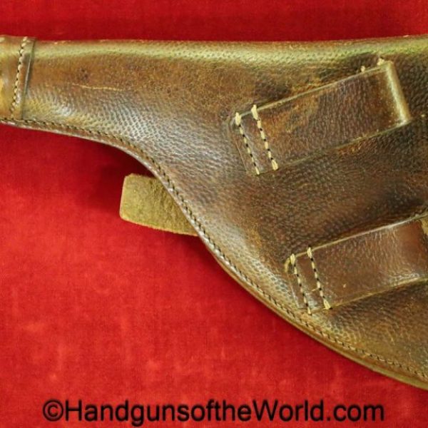 Swedish, 1887, Nagant, Revolver, Holster, original, collectible, Sweden, model, Brown, leather, pebble grain, T6, handgun, hand gun, vintage, real, old