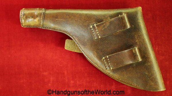 Swedish, 1887, Nagant, Revolver, Holster, original, collectible, Sweden, model, Brown, leather, pebble grain, T6, handgun, hand gun, vintage, real, old