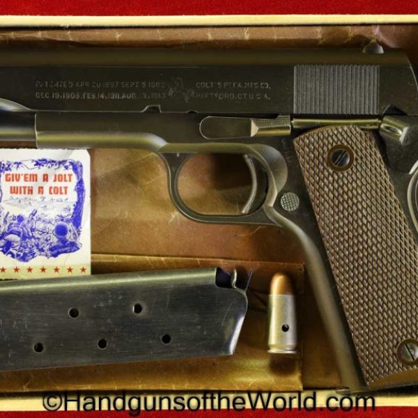 Colt, 1911A1, .45acp, US, Army, 1943, handgun, pistol, C&R, collectible, 1911, Americana, American, 45, .45, acp, auto, WWII, WW2, model, USA, vintage