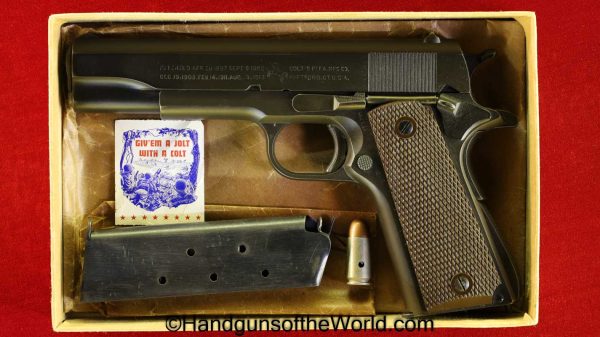 Colt, 1911A1, .45acp, US, Army, 1943, handgun, pistol, C&R, collectible, 1911, Americana, American, 45, .45, acp, auto, WWII, WW2, model, USA, vintage