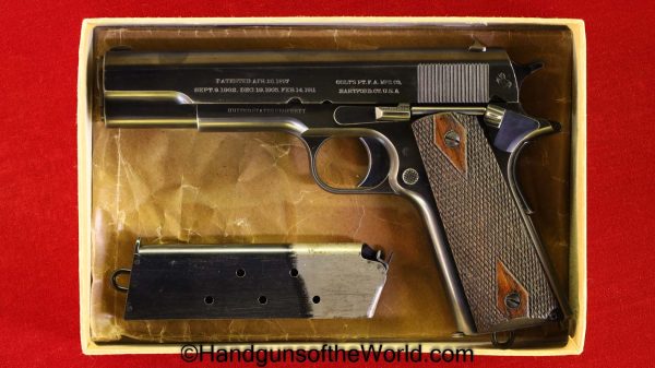 Colt, 1911, .45acp, US, Army, 1913, handgun, pistol, C&R, collectible, restored, Americana, American, 45, .45, acp, auto, Model, hand gun, boxed, Early