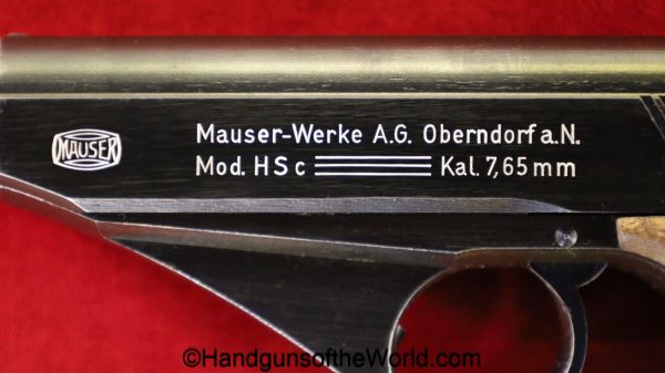 Mauser, HSc, 7.65mm, German, WWII, Police, Eagle L, E/L, Germany, WW2, handgun, pistol, C&R, collectible, pocket, .32, 32, acp, auto, 7.65, late, war
