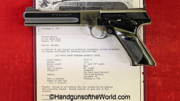 Colt, Match Target, Woodsman, .22lr, US Coast Guard, handgun, pistol, C&R, collectible, USCG, 22, .22, 22lr, Americana, American, Target, OH, Cleveland