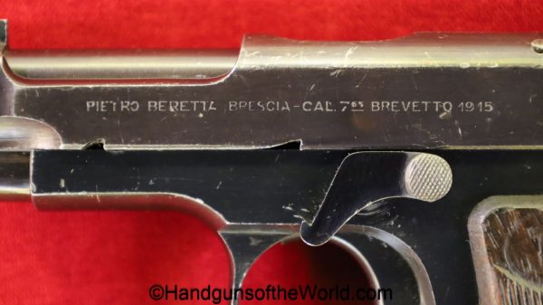 Beretta, 1915, 7.65mm, Superb, handgun, pistol, C&R, collectible, Italy, Italian, pocket, 7.65, 32, .32, acp, auto, model, WWI, WW1, classic, vintage