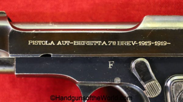 Beretta, 1915-1919, 7.65mm, Italian, Proofed, Italy, handgun, C&R, pistol, collectible, 1922, 32, .32, acp, auto, 7.65, Pocket, Model, 1915, 1919