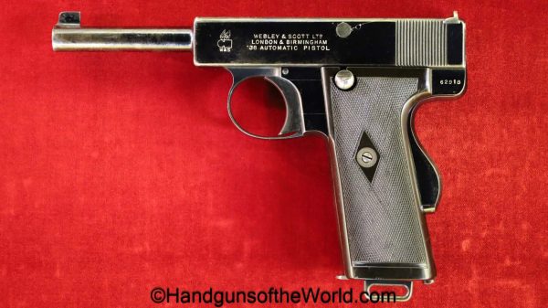 Webley, 1910, .38acp, Grip Safety, Model, British, English, handgun, pistol, C&R, collectible, 38, .38, acp, auto, colt, vintage, classic, old, UK, Britain
