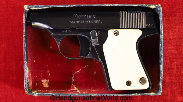 Mercury, Model 125B, .25, Mint, in Box, Boxed, Belgian, Belgium, handgun, pistol, C&R, collectible, VP, Vest Pocket, 125, B, 25, 6.35, 6.35mm, acp, auto