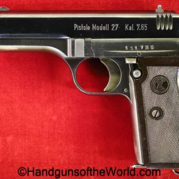 CZ-27, 7.65mm, German, WWII, with Holster, Germany, WW2, handgun, pistol, C&R, collectible, CZ, 27, CZ27, CZ 27, pocket, 32, .32, acp, auto, 7.65