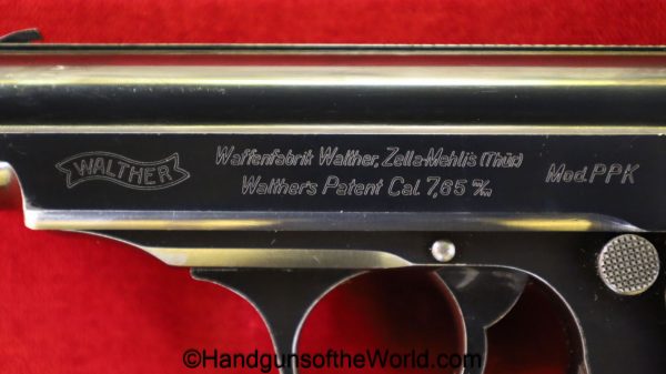 Walther, PPk, 7.65mm, WWII, RFV, WW2, German, Germany, handgun, pistol, C&R, collectible, 7.65, 32, .32, acp, auto, pocket, hand gun, vintage, rare
