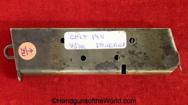 Colt, Springfield, 1911, .45acp, Magazine-Clip, magazine, mag, clip, original, collectible, WWI, WW1, 45, .45, acp, auto, handgun, pistol, Americana, USA