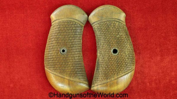 Webley, Mark I, Revolver, Grips, Checkered walnut, Walnut, Wood, Wooden, Original, Collectible, Mark 1, British, Mk1, MkI, Mk 1, Mk I, Mk.1, Mk.I, Mk. 1, Mk. I