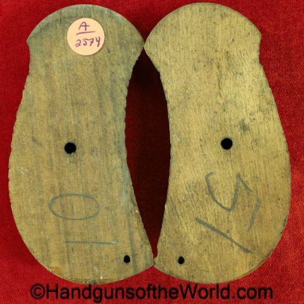 Webley, Mark I, Revolver, Grips, Checkered walnut, Walnut, Wood, Wooden, Original, Collectible, Mark 1, British, Mk1, MkI, Mk 1, Mk I, Mk.1, Mk.I, Mk. 1, Mk. I