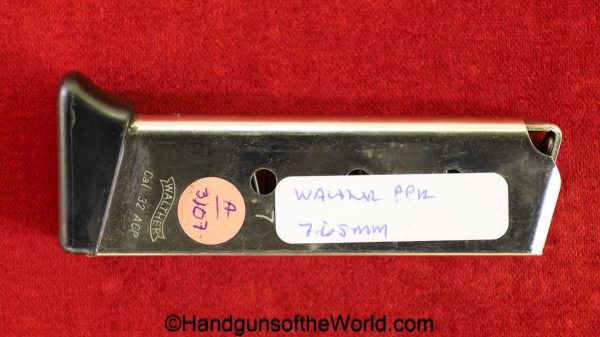 Walther, PPk, 7.65mm, Magazine-Clip, magazine, mag, clip, original, collectible, Post-War, Post War, 7.65, 32, .32, acp, auto, finger extension, black