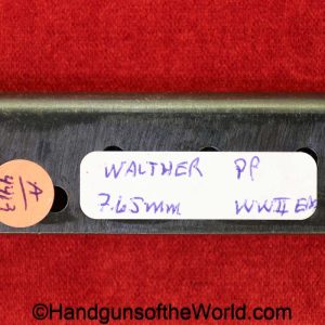 Walther, PP, 7.65mm, Magazine, Clip, WWII, Era, WW2, Original, Collectible, German, Germany, Handgun, Pistol, Mag, 7.65, 32, .32, acp, auto, Hand gun