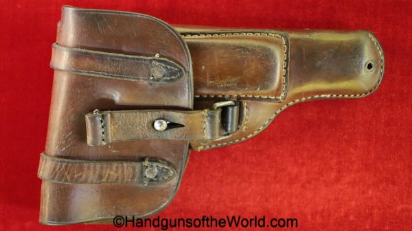 Femaru, P.Mod 37, Holster, WWII, Luftwaffe, Brown, leather, Theuermann, Dropping pattern, JSD, 1942, Eagle 7, original, collectible, German, Germany, WW2