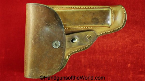 CZ-27, Holster, Dated, 1942, brown, leather, P.Mod 27, WaA76, original, collectible, CZ, 27, CZ27, CZ 27, German, Germany, WWII, WW2, handgun, pistol