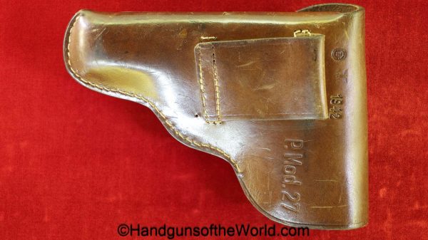CZ-27, Holster, Dated, 1942, brown, leather, P.Mod 27, WaA76, original, collectible, CZ, 27, CZ27, CZ 27, German, Germany, WWII, WW2, handgun, pistol