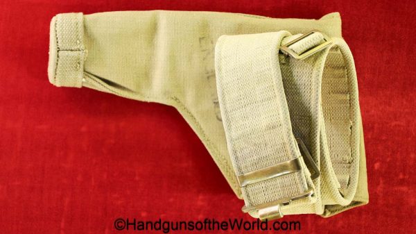 Enfield, No2, MKI*, Revolver, Holster, with Belt, Tan, canvas, with brass fittings, Bagcraft Ltd-1943, original, collectible, 1943, British, English