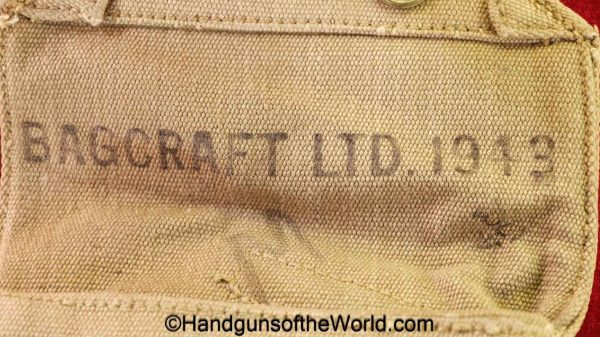 Enfield, No2, MKI*, Revolver, Holster, with Belt, Tan, canvas, with brass fittings, Bagcraft Ltd-1943, original, collectible, 1943, British, English
